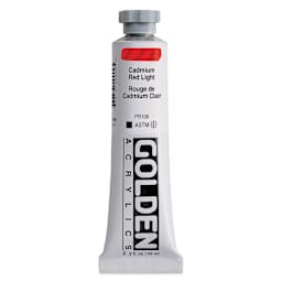 Golden Heavy Body Artist Acrylics - Cadmium Red Light, 2 oz Tube