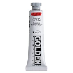 Golden Heavy Body Artist Acrylics - Cadmium Red Medium, 2 oz Tube