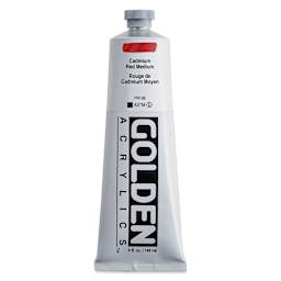 Golden Heavy Body Artist Acrylics - Cadmium Red Medium, 5 oz Tube