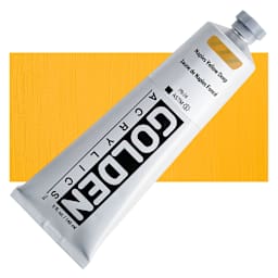 Golden Heavy Body Acrylic Paint - Naples Yellow Deep, 5 oz tube and swatch