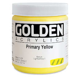 Golden Heavy Body Artist Acrylics - Primary Yellow, 8 oz Jar