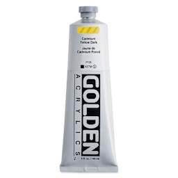 Golden Heavy Body Artist Acrylics - Cadmium Yellow Dark, 5 oz tube