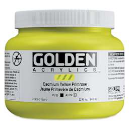 Golden Heavy Body Artist Acrylics - Cadmium Yellow Primrose, 32 oz Jar