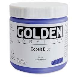 Golden Heavy Body Artist Acrylics - Cobalt Blue, 16 oz Jar