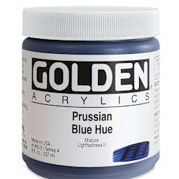 Golden Heavy Body Artist Acrylics - Prussian Blue Hue, 8 oz Jar