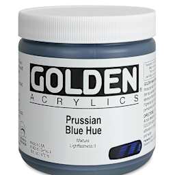 Golden Heavy Body Artist Acrylics - Prussian Blue Hue, 16 oz jar
