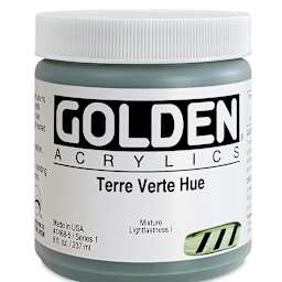 Golden Heavy Body Artist Acrylics - Terre Verte Hue, 8 oz Jar