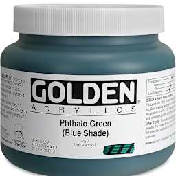 Golden Heavy Body Artist Acrylics - Phthalo Green (Blue Shade), 32 oz jar