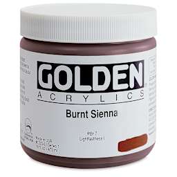 Golden Heavy Body Artist Acrylics - Burnt Sienna, 16 oz Jar