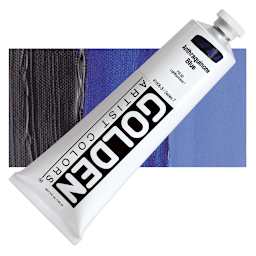 Golden Heavy Body Artist Acrylic - Anthraquinone Blue, 5 oz Tube and swatch