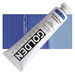 Golden Heavy Body Artist Acrylic - Cerulean Blue Chromium, 2 oz Tube and swatch