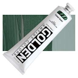 Golden Heavy Body Artist Acrylic - Cobalt Green, 5 oz tube and swatch