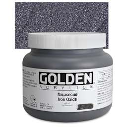Golden Special Iridescent Acrylic - Micaceous Iron Oxide, 32 oz jar and swatch