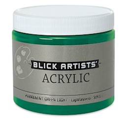 Blick Artists' Acrylic - Permanent Green Light, 16 oz jar