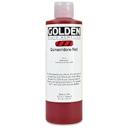 Golden Fluid Acrylics - Quinacridone Red, 8 oz bottle