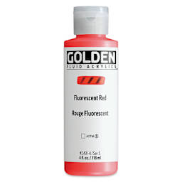 Golden Fluid Acrylic - Fluorescent Red, 4 oz bottle