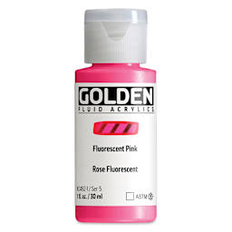 Golden Fluid Acrylic - Fluorescent Pink, 1 oz bottle