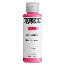 Golden Fluid Acrylic - Fluorescent Pink, 4 oz bottle