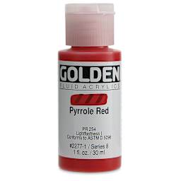 Golden Fluid Acrylics - Pyrrole Red, 1 oz bottle