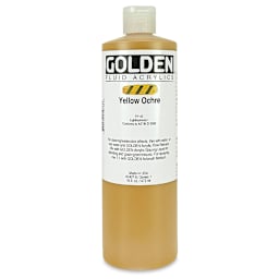 Golden Fluid Acrylics - Yellow Ochre, 16 oz bottle