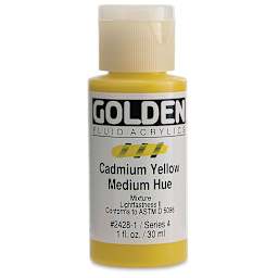 Golden Fluid Acrylics - Cadmium Yellow Medium Hue, 1 oz bottle
