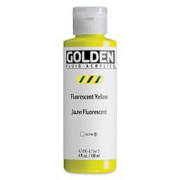 Golden Fluid Acrylic - Fluorescent Yellow, 4 oz bottle