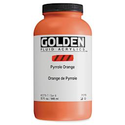 Golden Fluid Acrylic - Pyrrole Orange, 32 oz