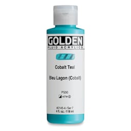 Golden Fluid Acrylics - Cobalt Teal, 4 oz bottle