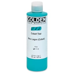 Golden Fluid Acrylics - Cobalt Teal, 8 oz bottle