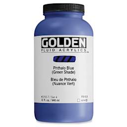 Golden Fluid Acrylic - Phthalo Blue (Green Shade), 32 oz