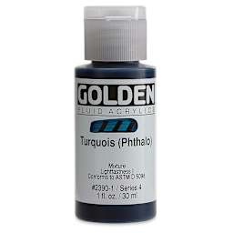 Golden Fluid Acrylics - Turquoise (Phthalo), 1 oz bottle