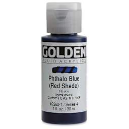 Golden Fluid Acrylics - Phthalo Blue (Red Shade), 1 oz bottle