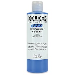 Golden Fluid Acrylics - Cerulean Blue Chromium, 8 oz bottle