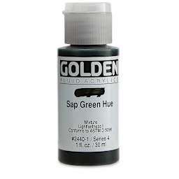 Golden Fluid Acrylics - Sap Green Historical Hue, 1 oz bottle