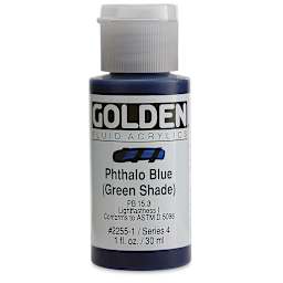 Golden Fluid Acrylics - Phthalo Blue (Green Shade), 1 oz bottle