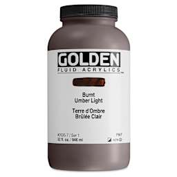 Golden Fluid Acrylic - Burnt Umber Light, 32 oz bottle