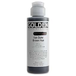 Golden Fluid Acrylics - Van Dyke Brown Historical Hue, 4 oz bottle