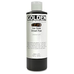 Golden Fluid Acrylics - Van Dyke Brown Historical Hue, 8 oz bottle