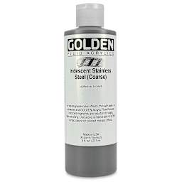 Golden Fluid Acrylics - Iridescent Stainless Steel, 8 oz bottle