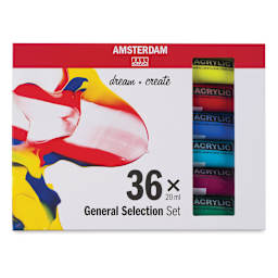 Amsterdam Standard Series Acrylics - General Selection, Set of 36, 20 ml Tubes (In packaging)