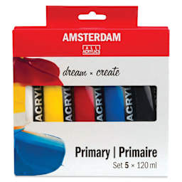 Amsterdam Standard Series Acrylics - Set of 5, Primary Colors, 120 ml Tubes