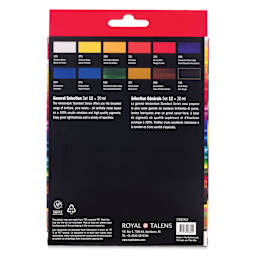 Amsterdam Standard Series Acrylics - Set of 12, General Colors, 20 ml Tubes back of package