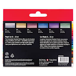 Amsterdam Standard Series Acrylics - Set of 6, Pearl Colors, 20 ml Tubes back of package