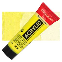 Amsterdam Standard Series Acrylic - Azo Yellow Lemon, 20 ml Tube and swatch