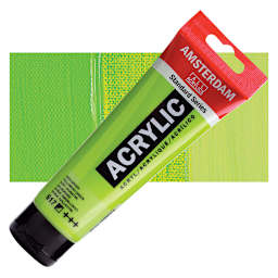 Amsterdam Standard Series Acrylic Paint - Yellowish Green, 120 ml Tube and swatch
