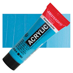 Amsterdam Standard Series Acrylic - Brilliant Blue, 20 ml Tube and swatch