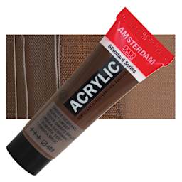 Amsterdam Standard Series Acrylic - Burnt Umber, 20 ml Tube and swatch