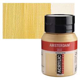 Amsterdam Standard Series Acrylic - Metallic Light Gold, 500 ml bottle and swatch