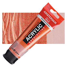 Amsterdam Standard Series Acrylic Paint - Metallic Copper, 120 ml Tube and swatch
