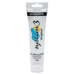 Daler-Rowney System3 Acrylic - Zinc Mixing White, 150 ml tube
